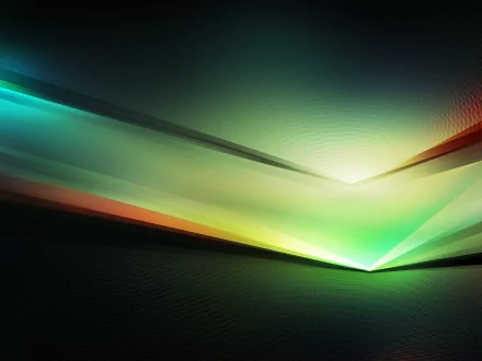 HD PC desktop wallpaper featuring an abstract spectrum of cool light gradients with layered beams and a futuristic, dynamic glow.