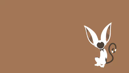 Minimalist 4K Ultra HD PC desktop wallpaper of Momo from Avatar: The Last Airbender — white winged lemur with large ears and curled tail on a warm brown background.