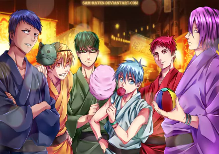 Tetsuya Kuroko Atsushi Murasakibara Daiki Aomine Ryōta Kise Shintarō Midorima Seijūrō Akashi Anime Kuroko's Basketball HD Desktop Wallpaper | Background Image