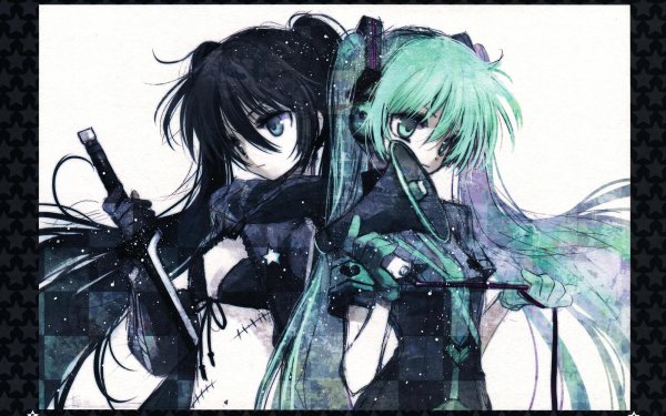 Anime Crossover Black Rock Shooter Hatsune Miku Love is War HD Wallpaper | Background Image