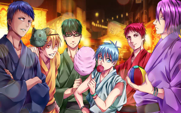 Tetsuya Kuroko Atsushi Murasakibara Daiki Aomine Ryōta Kise Shintarō Midorima Seijūrō Akashi Anime Kuroko's Basketball HD Desktop Wallpaper | Background Image