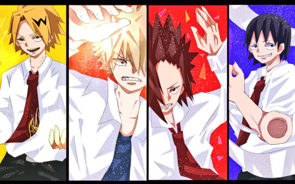 Hanta Sero Katsuki Bakugou Eijiro Kirishima Denki Kaminari Anime My Hero Academia HD Desktop Wallpaper | Background Image