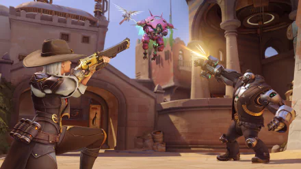 B.O.B. (Overwatch) Mercy (Overwatch) D.Va (Overwatch) Ashe (Overwatch) video game Overwatch HD Desktop Wallpaper | Background Image