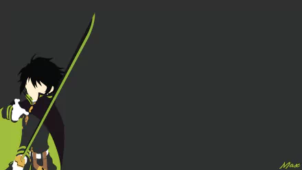 Yūichirō Hyakuya from Seraph of the End in an 8K Ultra HD anime-style PC desktop wallpaper, featuring a dark background with the character holding a glowing green sword.