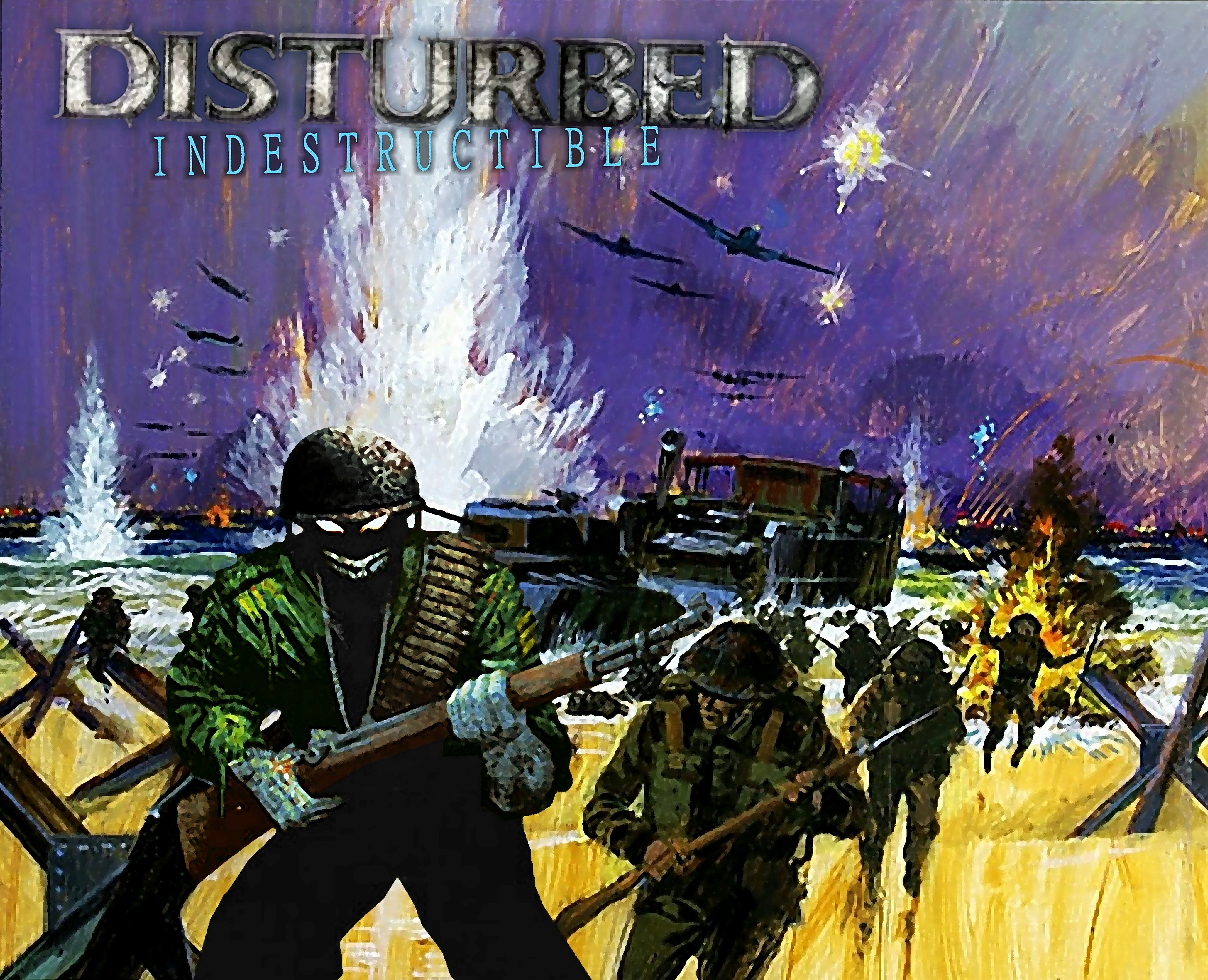 Indestructible 80's style album cover by armdude with a soldier.