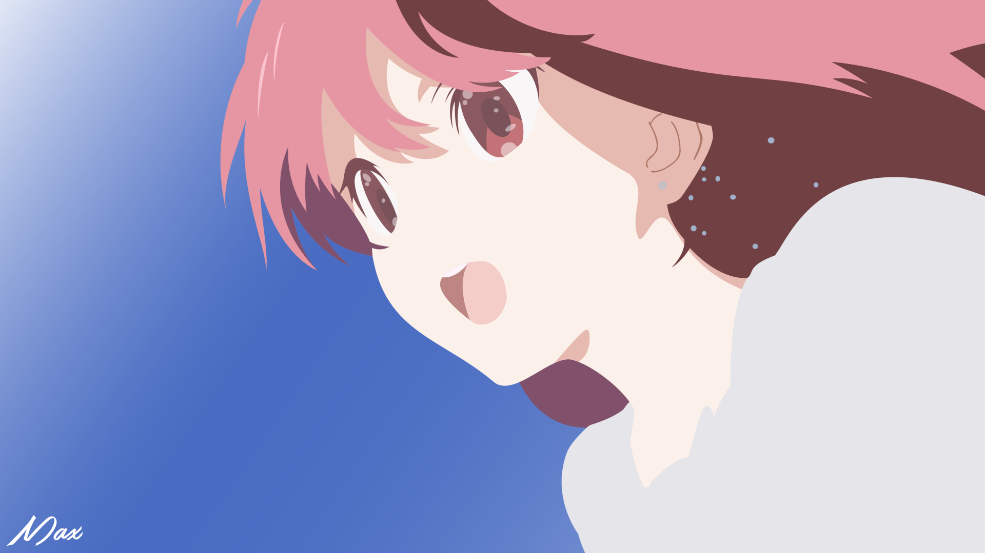 4K Ultra HD anime wallpaper featuring Rin from Shelter, showcasing a close-up with vibrant colors and a clear blue sky background.