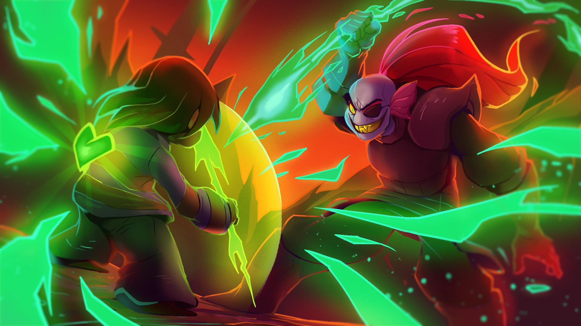 Undertale, Frisk, Sans, fighting HD wallpaper