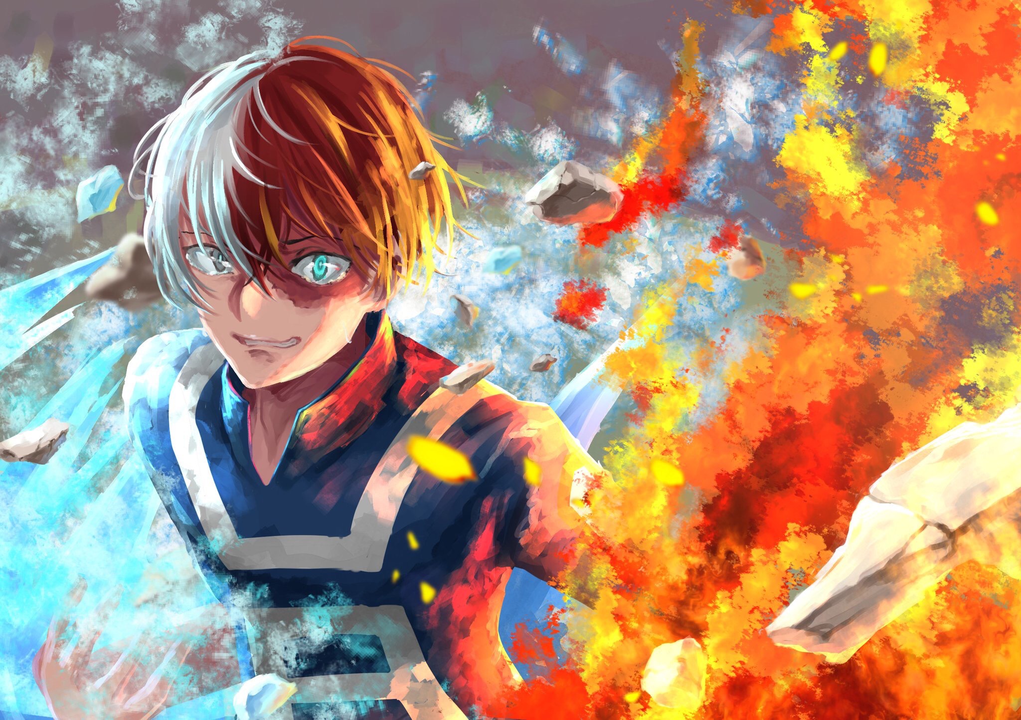 Download Shoto Todoroki Anime My Hero Academia HD Wallpaper by 杜若まかな