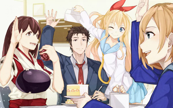 Chitoge Kirisaki Aoi Miyamori Shinichi Izumi Akagi (Kancolle) Shirobako Nisekoi Kiseijuu: Sei No Kakuritsu Kantai Collection Anime crossover HD Desktop Wallpaper | Background Image
