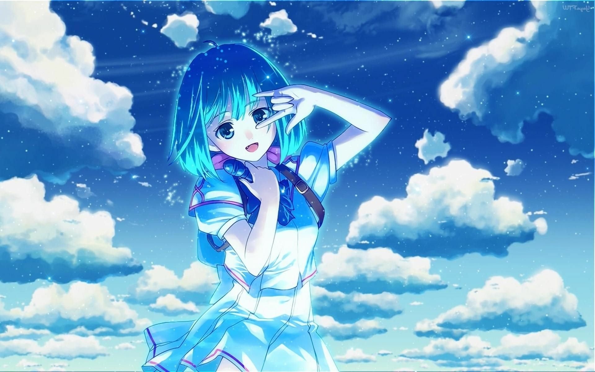 Download Ranka Lee Sky Blue Anime Macross Frontier Blue Anime HD Wallpaper