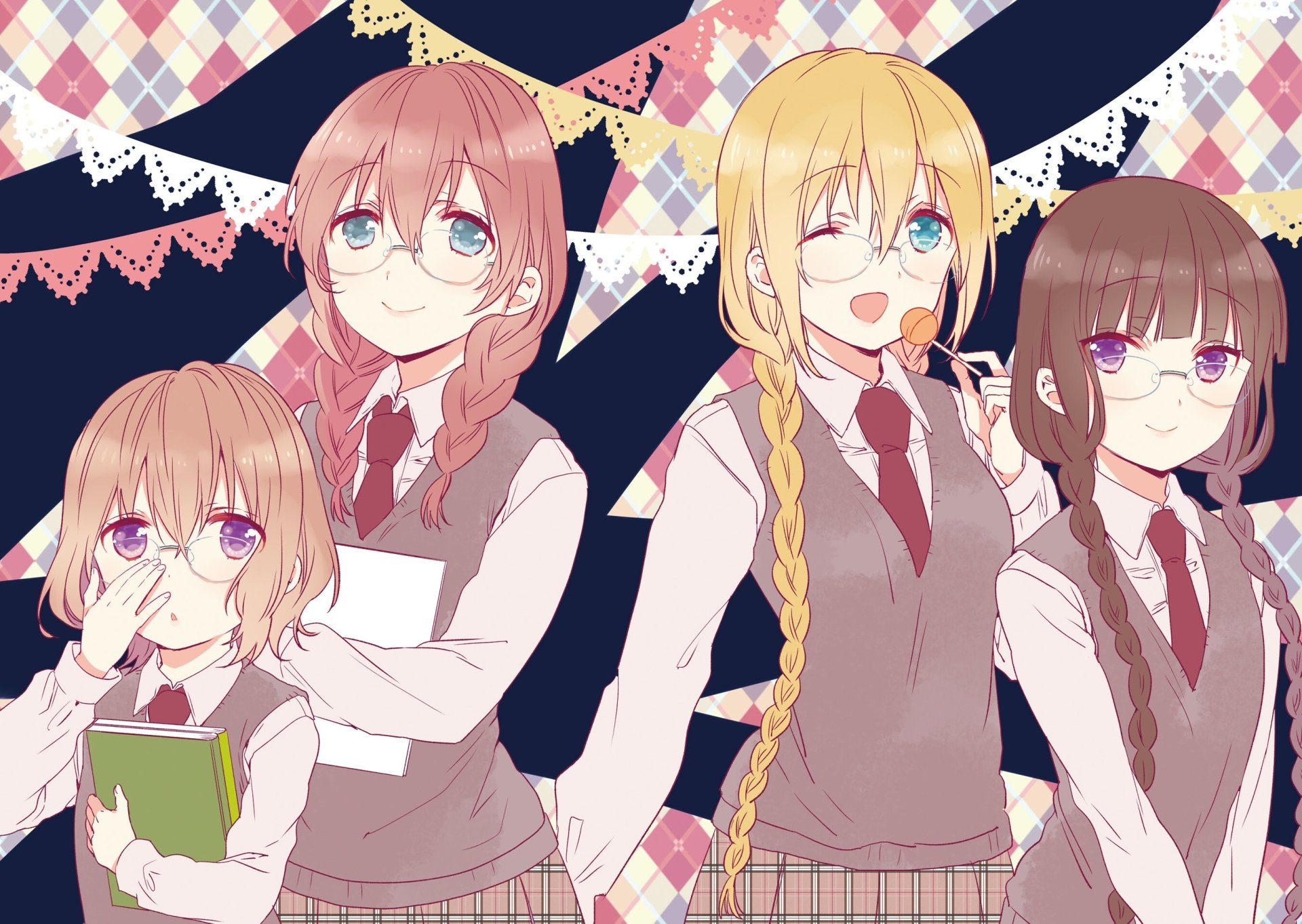 Download Glasses Miu Amano Kaho Hinata Mafuyu Hoshikawa Maika Sakuranomiya Anime Blend S HD Wallpaper by JZjuarez