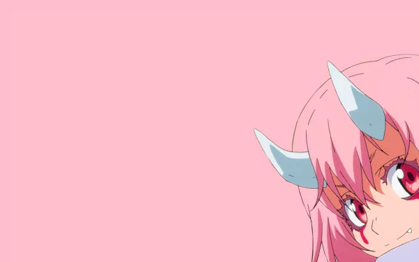 HD desktop wallpaper featuring Shuna from Tensei Shitara Slime Datta Ken (That Time I Got Reincarnated as a Slime) against a pink background.