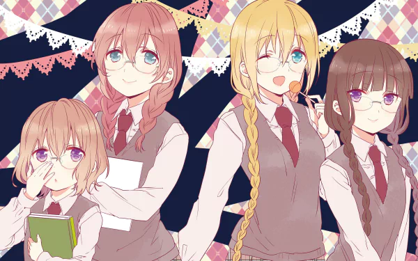 glasses Miu Amano Kaho Hinata Mafuyu Hoshikawa Maika Sakuranomiya Anime Blend S HD Desktop Wallpaper | Background Image