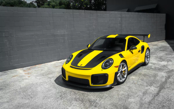 yellow car Porsche car Porsche 911 vehicle Porsche 911 GT2 HD Desktop Wallpaper | Background Image