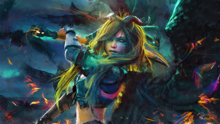 horns woman warrior fantasy HD Desktop Wallpaper | Background Image