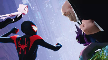 Kingpin (Marvel Comics) Spider-Gwen Miles Morales movie Spider-Man: Into The Spider-Verse HD Desktop Wallpaper | Background Image