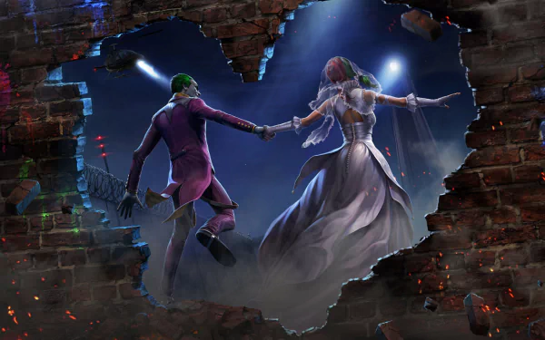 wedding dress heart-shaped groom bride Harley Quinn DC Comics Comic Joker HD Desktop Wallpaper | Background Image