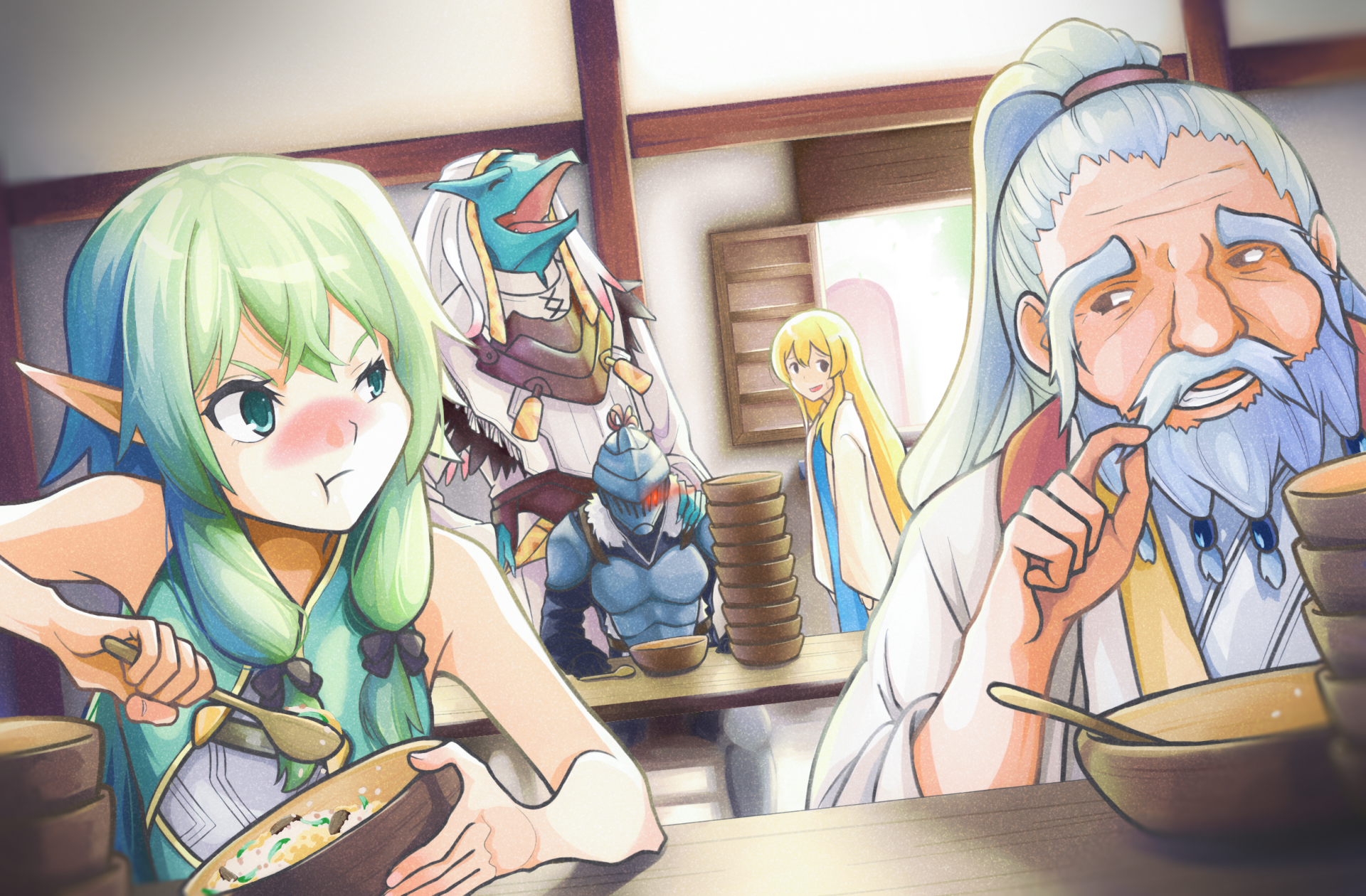 Download Dwarf Shaman (Goblin Slayer) Lizard Priest (Goblin Slayer) High Elf Archer (Goblin Slayer) Priestess (Goblin Slayer) Anime Goblin Slayer HD Wallpaper by 空への扉