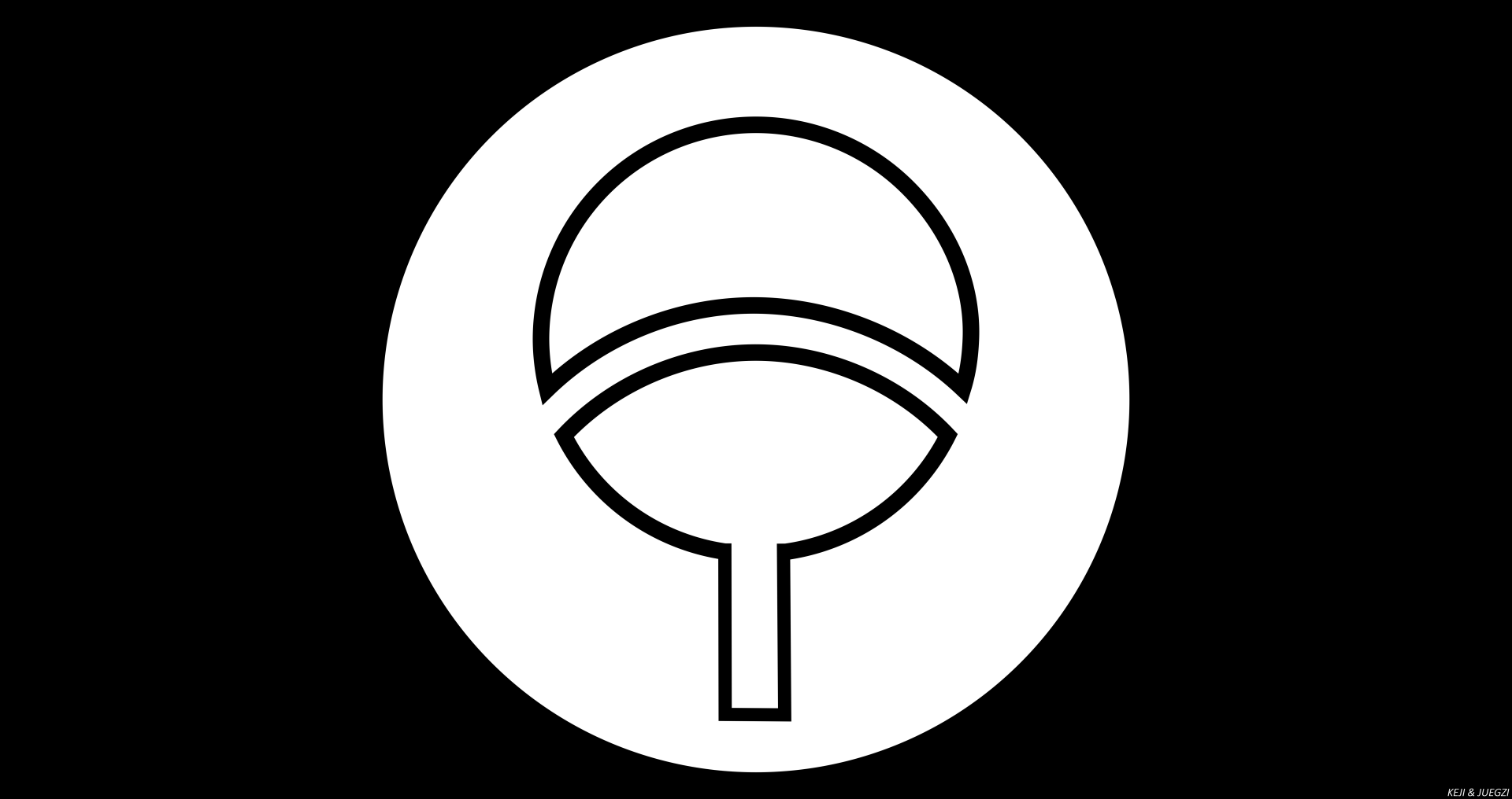 Символ клана Учиха черно белый
