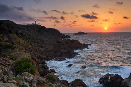 lighthouse Algeria sunset nature coastline HD Desktop Wallpaper | Background Image