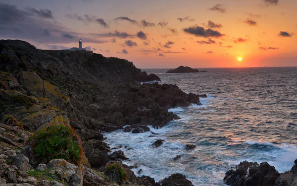 lighthouse Algeria sunset nature coastline HD Desktop Wallpaper | Background Image