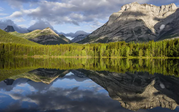 reflection Canada Alberta nature lake HD Desktop Wallpaper | Background Image