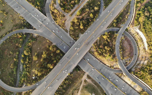 freeway road aerial man made highway HD Desktop Wallpaper | Background Image