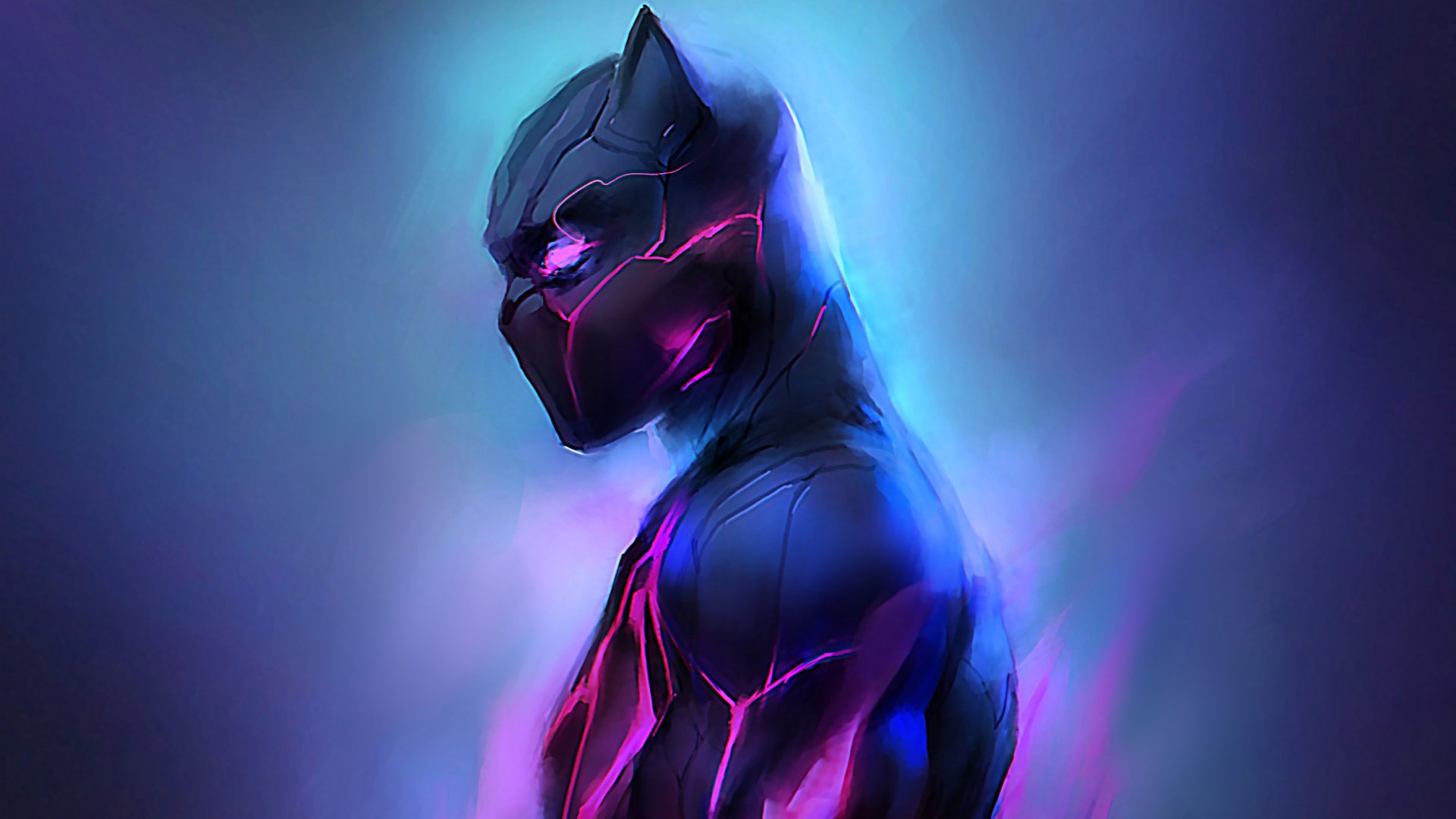 Black Panther HD desktop wallpaper featuring the iconic Marvel Comics character in a striking pose.