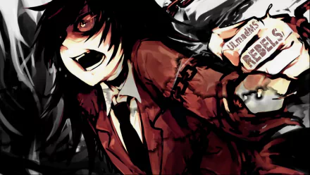 HD PC desktop wallpaper featuring Tomoko Kuroki from the anime Watamote, depicted with a dynamic, intense expression in a dark, stylized art style.