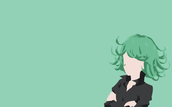 Anime One-Punch Man Tatsumaki Green Hair Short Hair Minimalist HD Wallpaper | Background Image