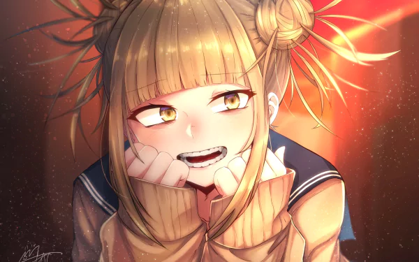 HD desktop wallpaper featuring Himiko Toga from My Hero Academia, showcasing the character in an anime style with vibrant colors.
