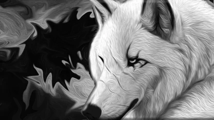  Black And White Wolf