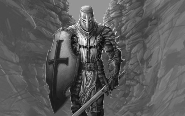 Fantasy Knight Warrior Sword Shield HD Wallpaper | Background Image