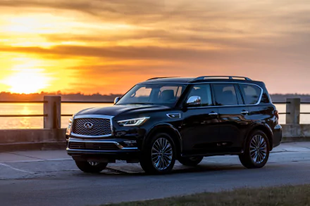 SUV black car car Infiniti vehicle Infiniti QX80 HD Desktop Wallpaper | Background Image