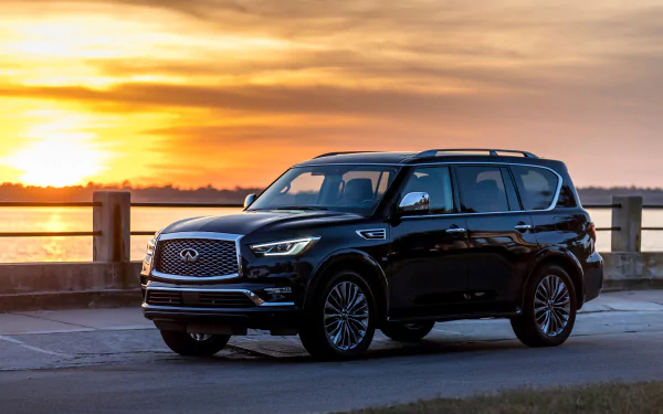 SUV black car car Infiniti vehicle Infiniti QX80 HD Desktop Wallpaper | Background Image