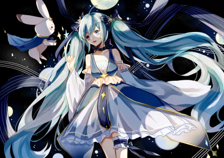 Yuki Miku Anime Vocaloid HD Desktop Wallpaper | Background Image