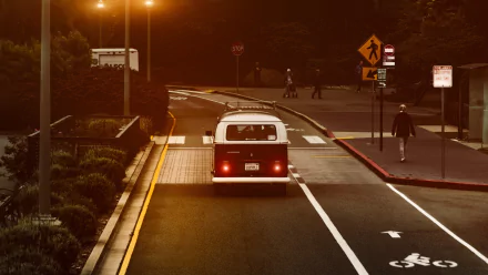California crosswalk road vehicle Volkswagen EuroVan HD Desktop Wallpaper | Background Image