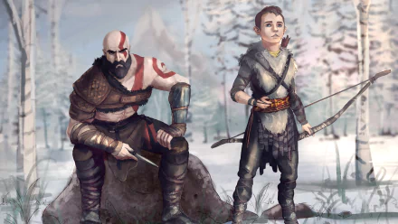 Atreus (God Of War) Kratos (God Of War) video game God of War (2018) HD Desktop Wallpaper | Background Image