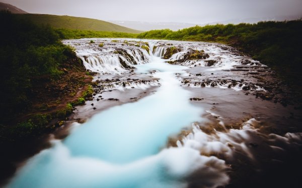 Earth Waterfall Waterfalls Bruarfoss Waterfall Iceland Nature HD Wallpaper | Background Image