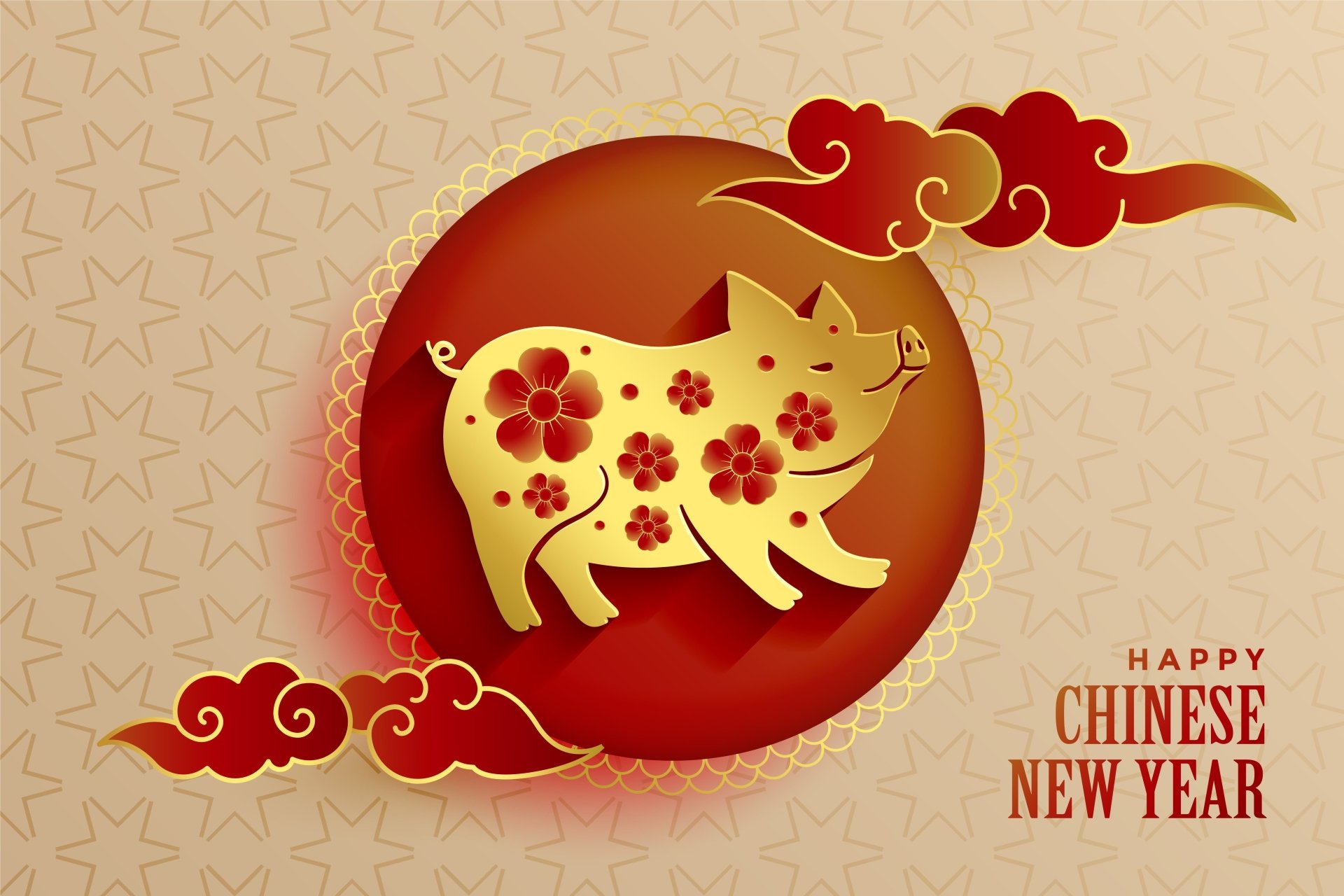 Download Pig Holiday Chinese New Year 4k Ultra HD Wallpaper