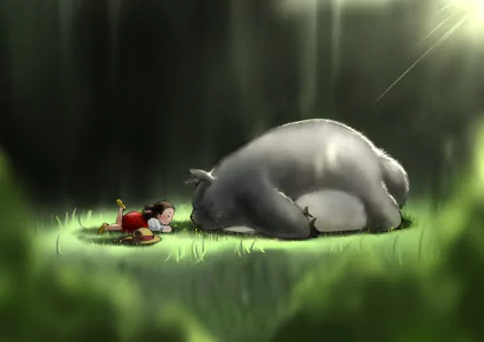 Mei Kusakabe Totoro (My Neighbor Totoro) Anime My Neighbor Totoro HD Desktop Wallpaper | Background Image