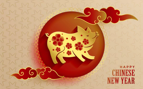 pig holiday Chinese New Year HD Desktop Wallpaper | Background Image