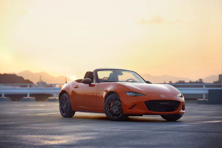 orange car car Mazda vehicle Mazda MX-5 HD Desktop Wallpaper | Background Image