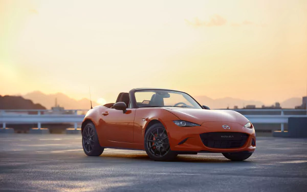 orange car car Mazda vehicle Mazda MX-5 HD Desktop Wallpaper | Background Image