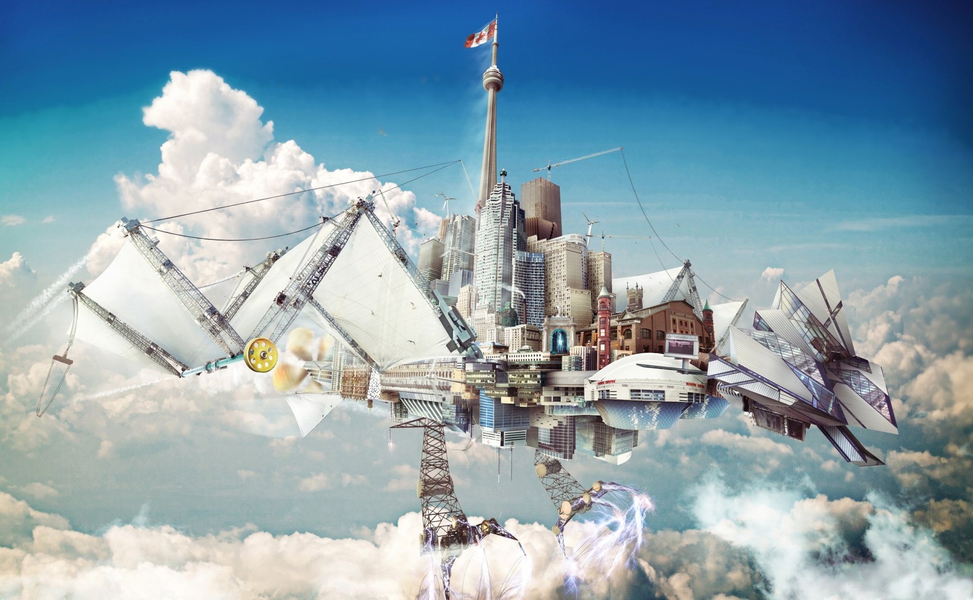 Download Sci Fi City Sci Fi City HD Wallpaper by Josh Dykgraaf