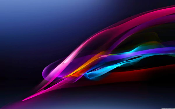 Vibrant abstract waves of colorful light flow across a dark background in this 4K Ultra HD PC desktop wallpaper, blending rich hues with dynamic motion.