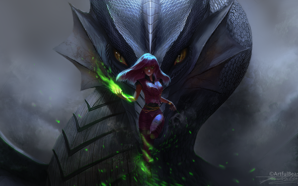 Fantasy Sorceress Snake HD Wallpaper | Background Image