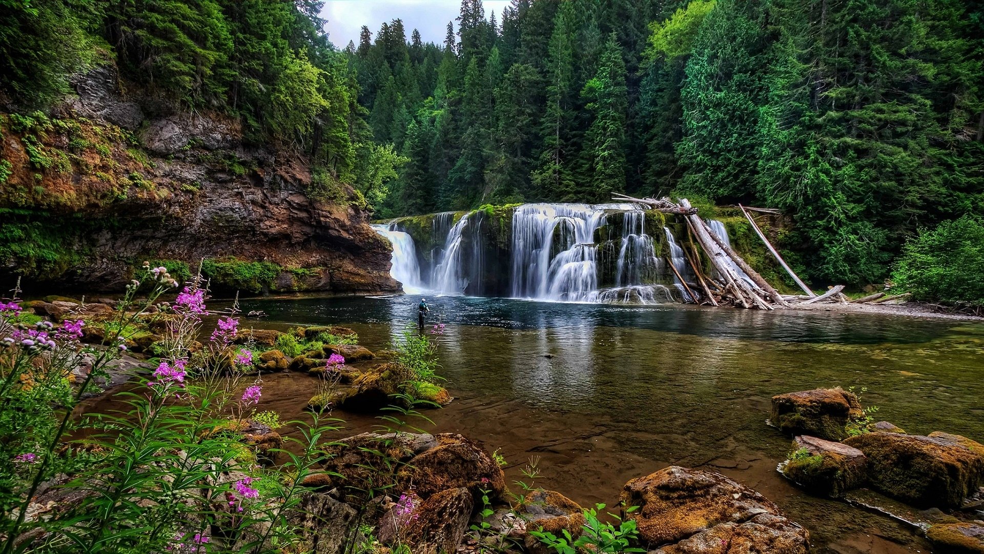 Download River Nature Waterfall  HD Wallpaper