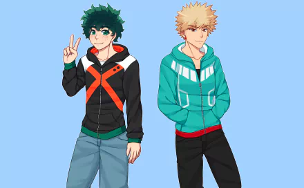 Katsuki Bakugou Izuku Midoriya Anime My Hero Academia HD Desktop Wallpaper | Background Image