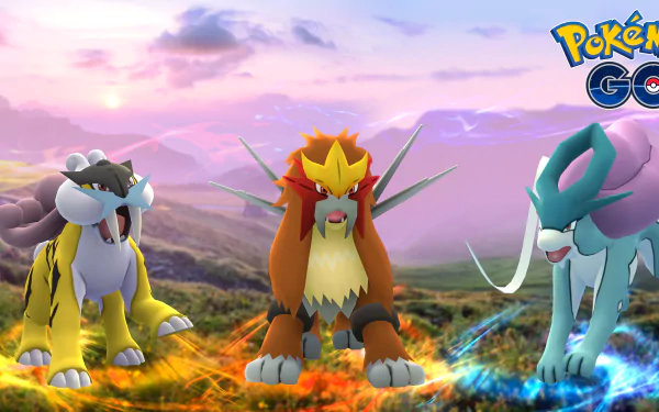 Pokémon Raikou (Pokémon) Suicune (Pokémon) Entei (Pokémon) video game Pokemon Go HD Desktop Wallpaper | Background Image